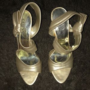 Gold Guess high heels